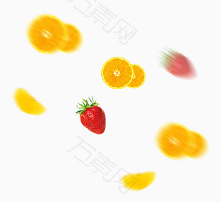 橘子切片草莓新鲜水果