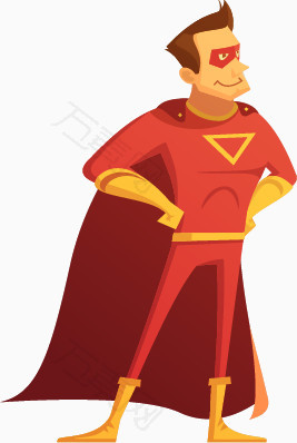 卡通超人男子设计矢量素材