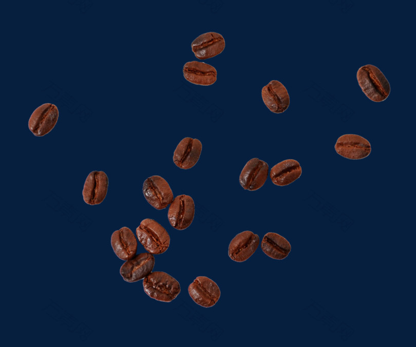 凌乱散落的咖啡豆