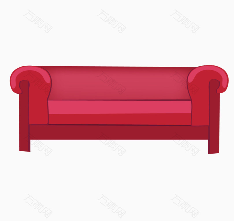 扁平化红色的沙发
