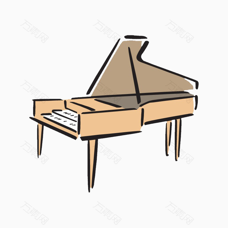 卡通手绘钢琴