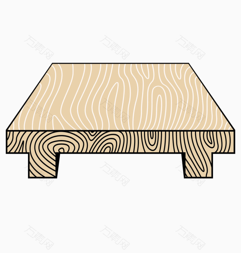 矢量木头纹理桌子