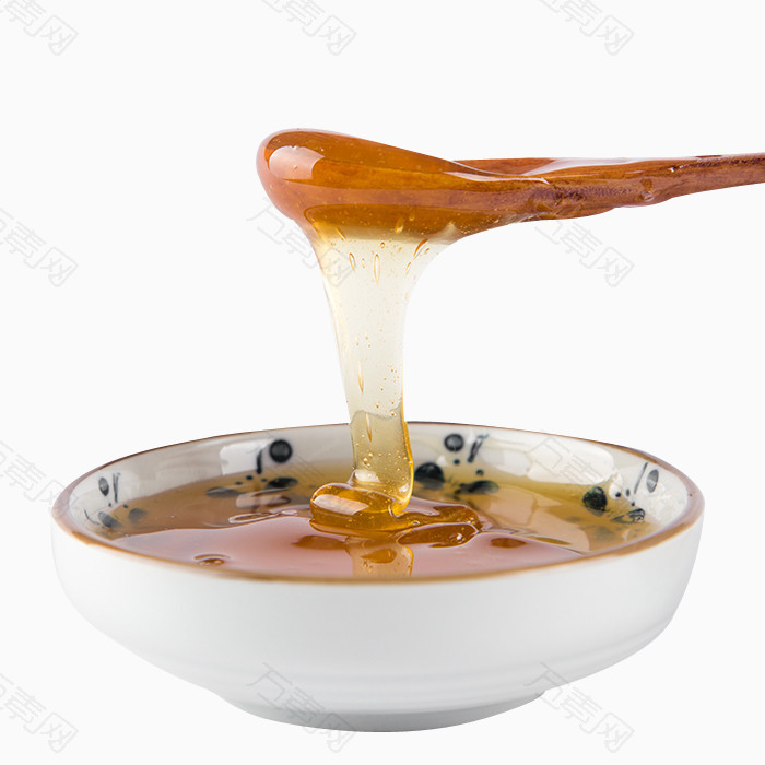 瓷碗里的麦芽糖糖浆素材