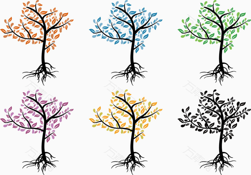 彩色树叶图案