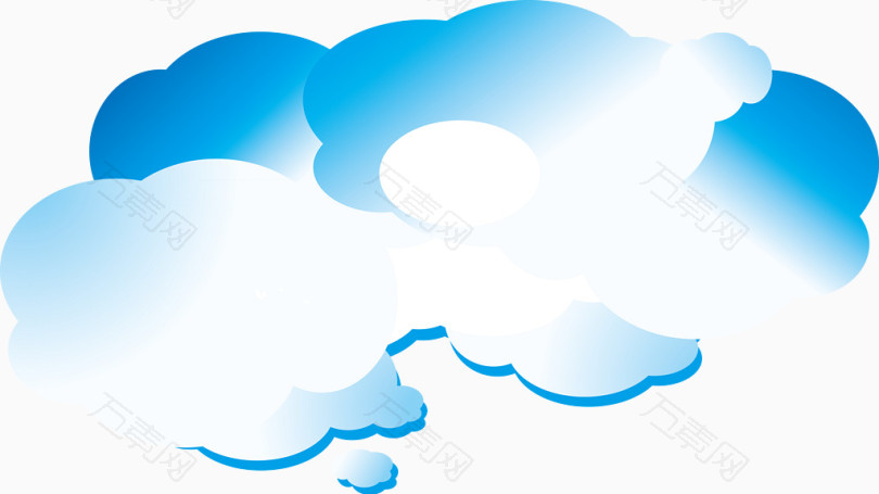 云朵蓝白背景装饰矢量图