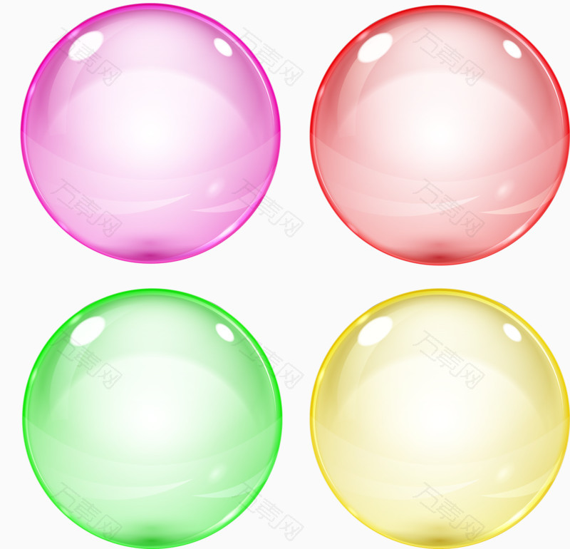 四个彩色泡泡