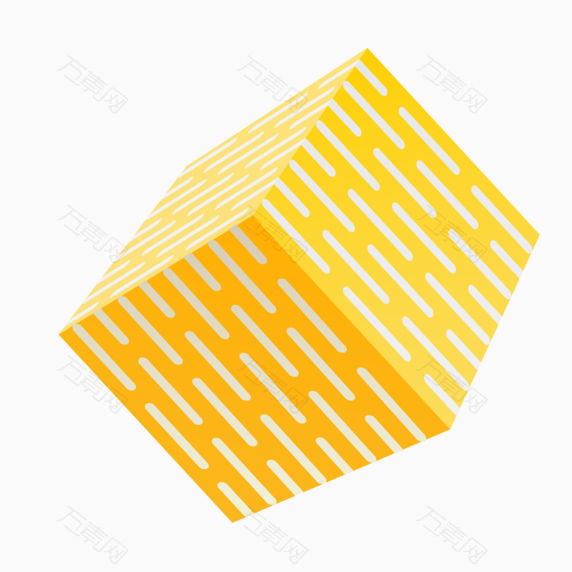 黄色横幅立体正方体
