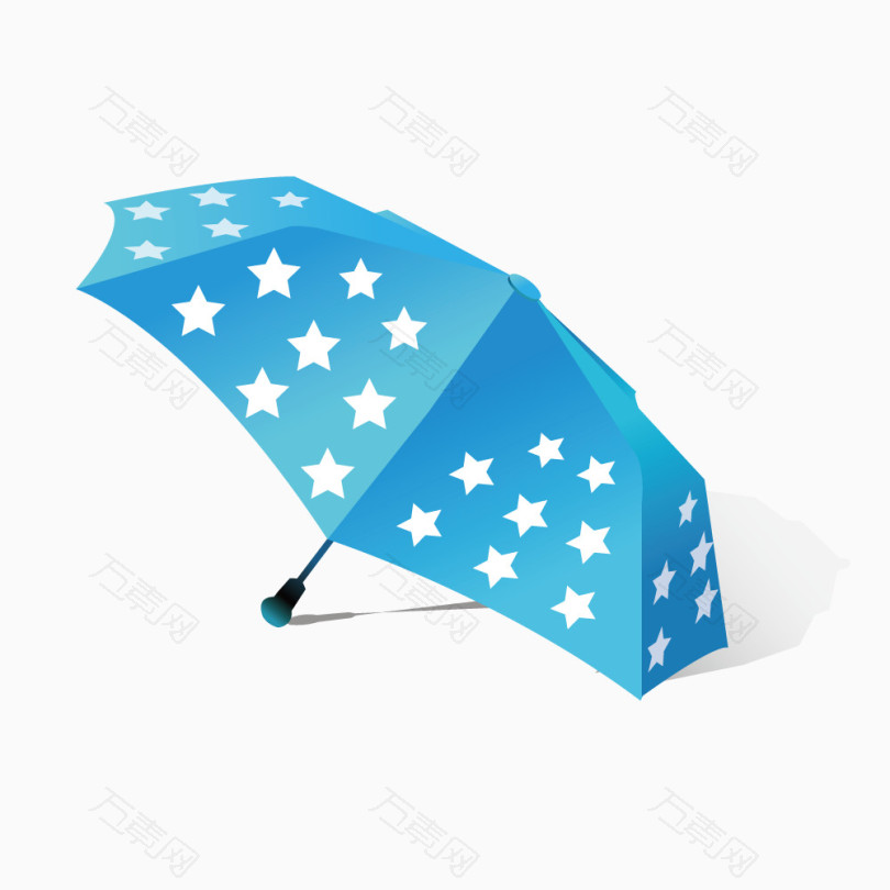 蓝色星星雨伞