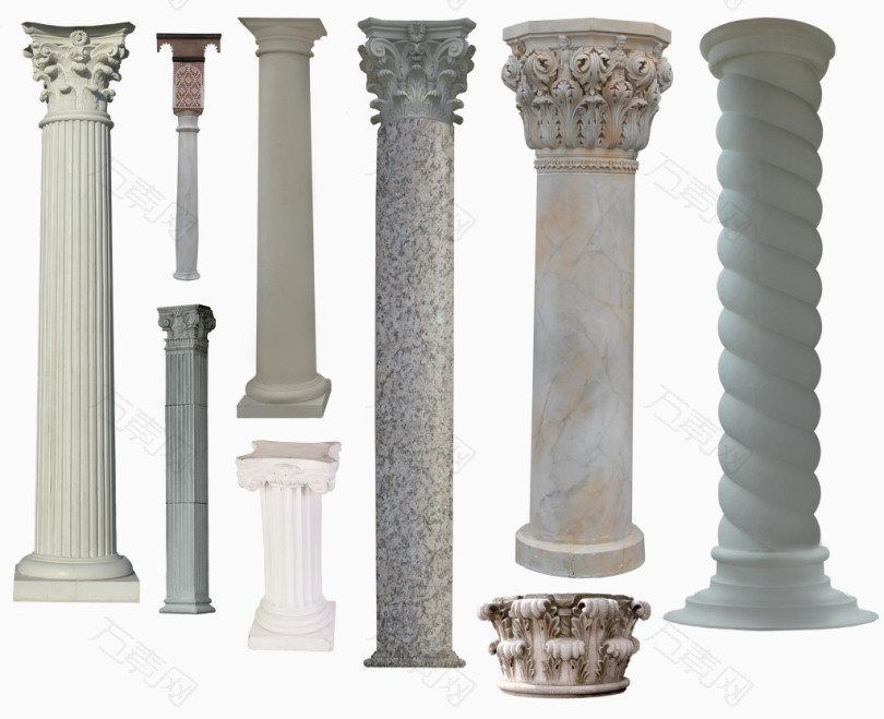 白色欧式复古罗马柱柱子