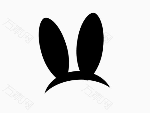 可爱的胖兔子耳朵剪影