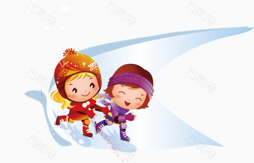 儿童滑雪矢量冰雪乐园