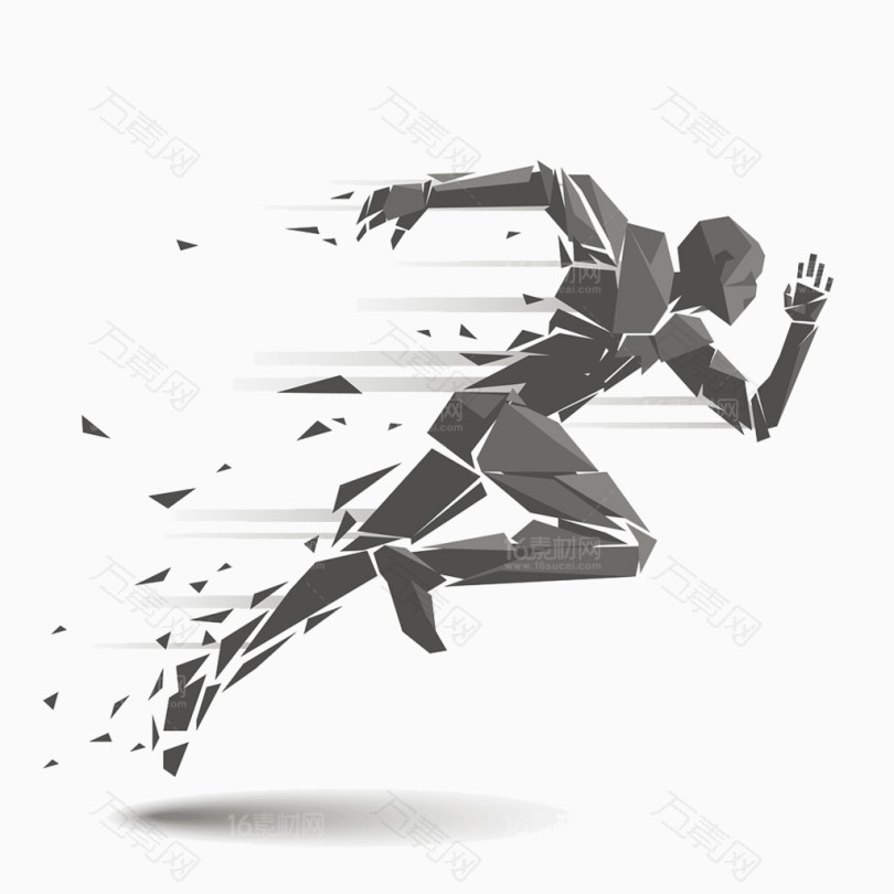 极速运动跑步动感几何多边形速度运动员