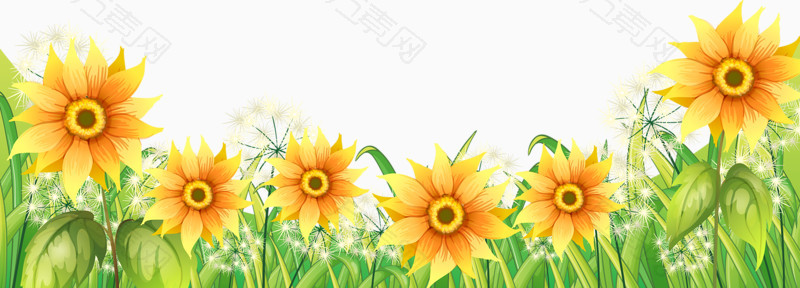 卡通植物向日葵背景