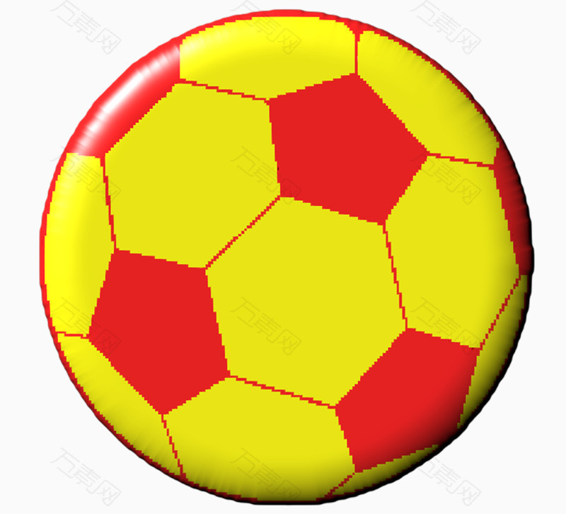一个红黄的足球