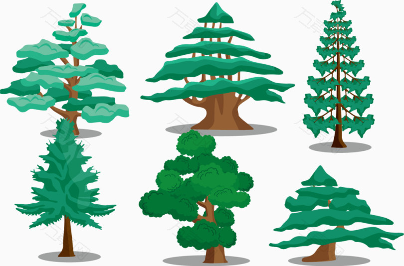 矢量图绿色树木