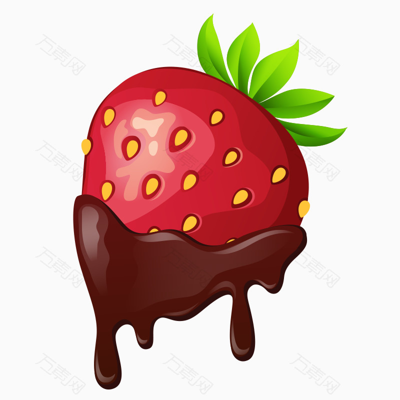 巧克力草莓矢量图
