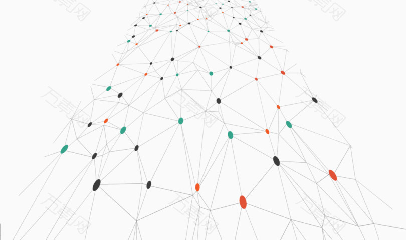 彩色圆点结构网络图