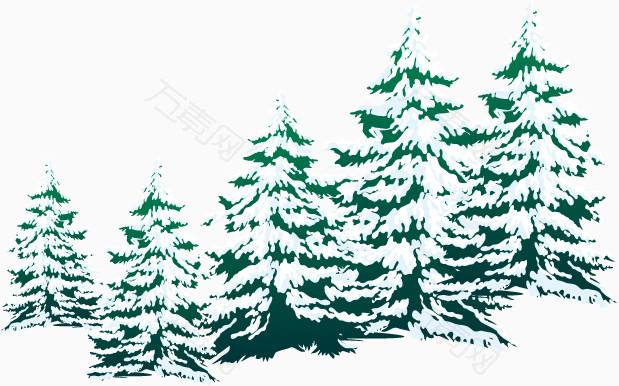 积雪矢量圣诞树