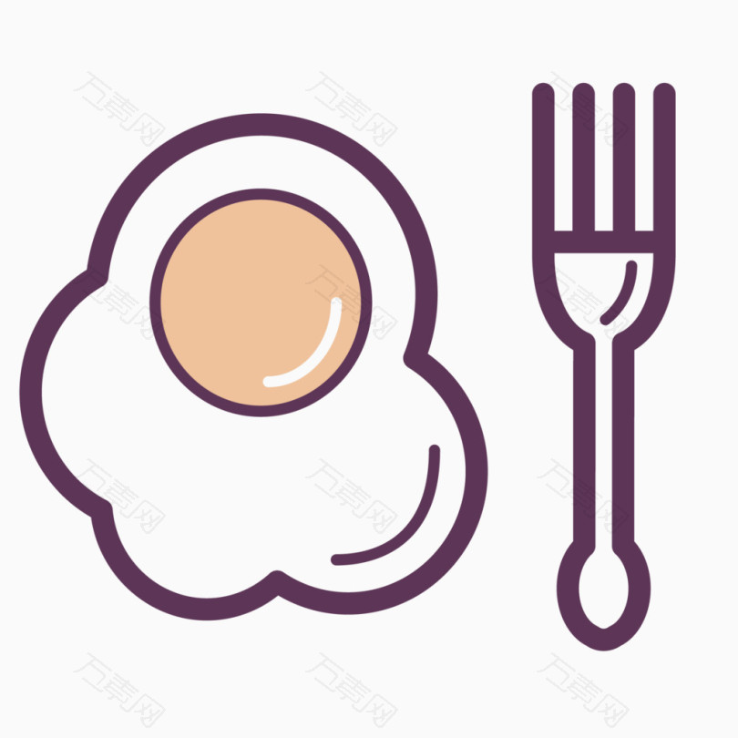 矢量荷包蛋和叉子