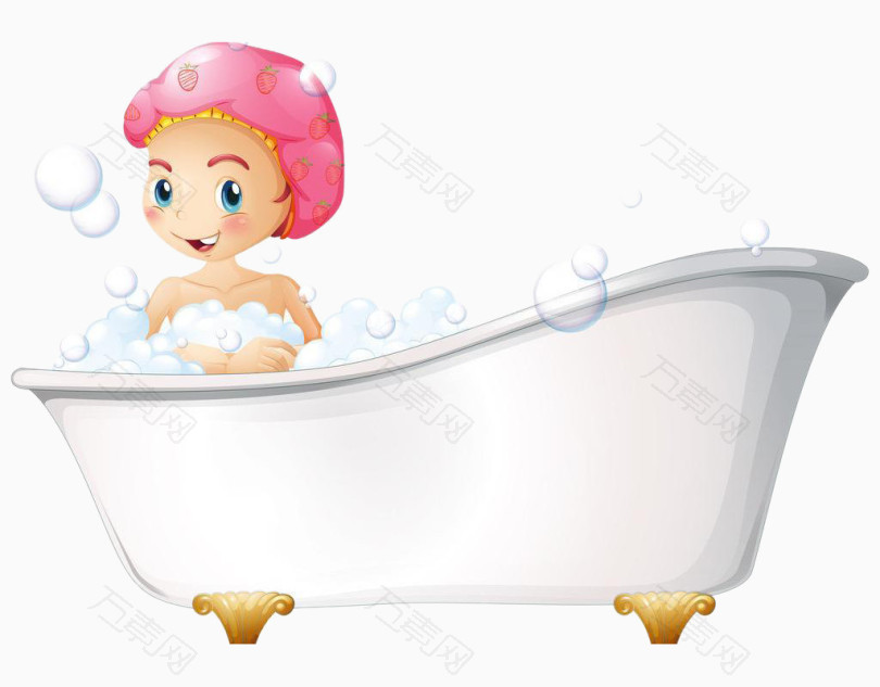 美女宝宝洗澡图片素材