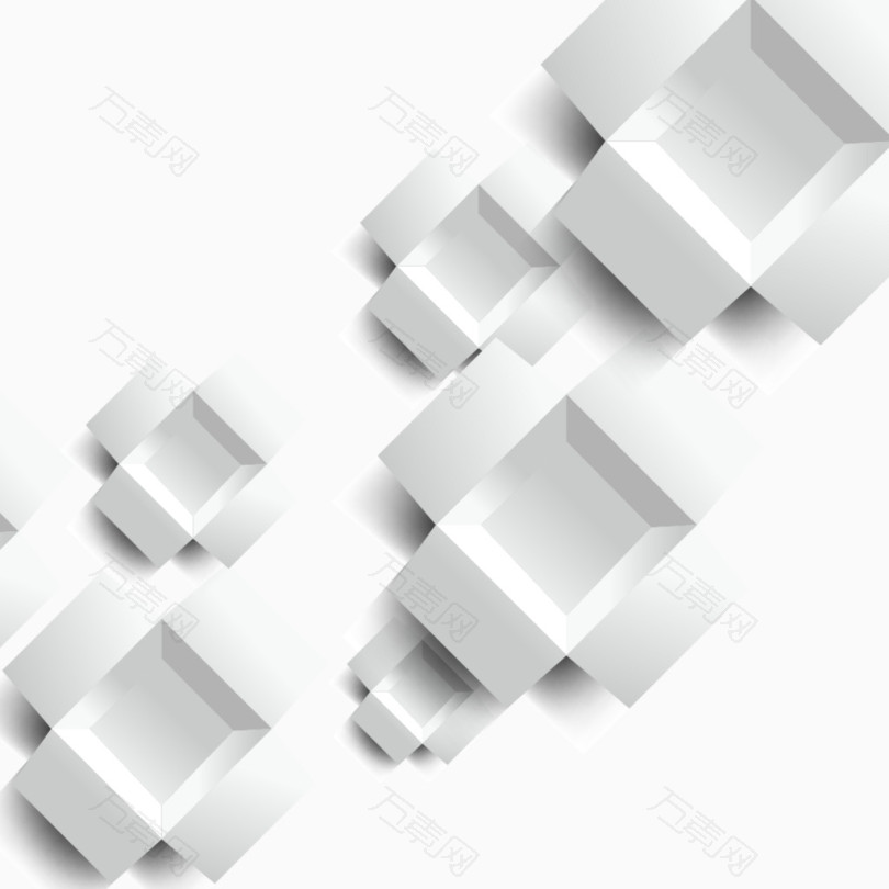 白色立体方格矢量设计