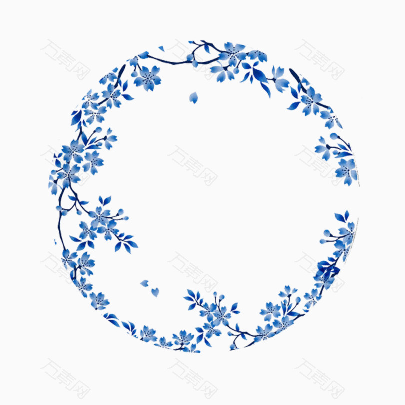 圆形青花