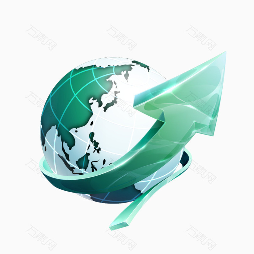 绿色地球箭头图片