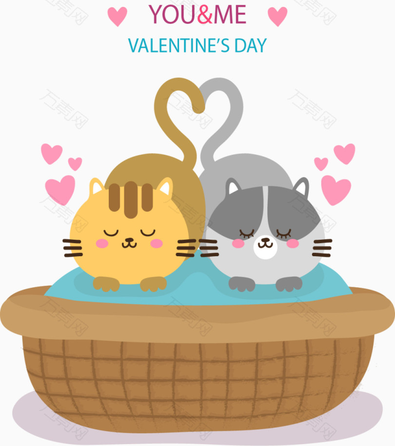 可爱温馨猫咪情人节海报
