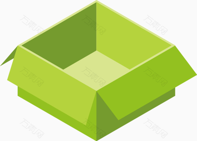 矢量创意设计绿色纸箱包装图