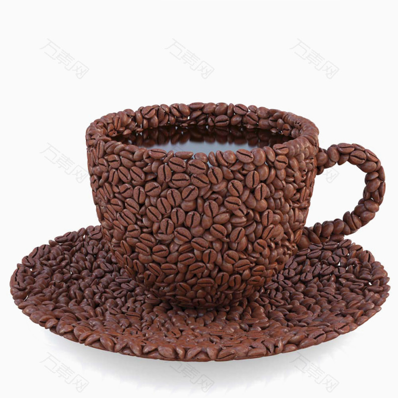 咖啡豆组合的杯子