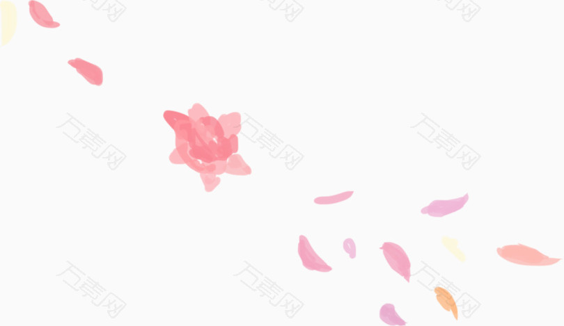 手绘漂浮花瓣