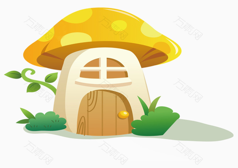 卡通手绘蘑菇房子png