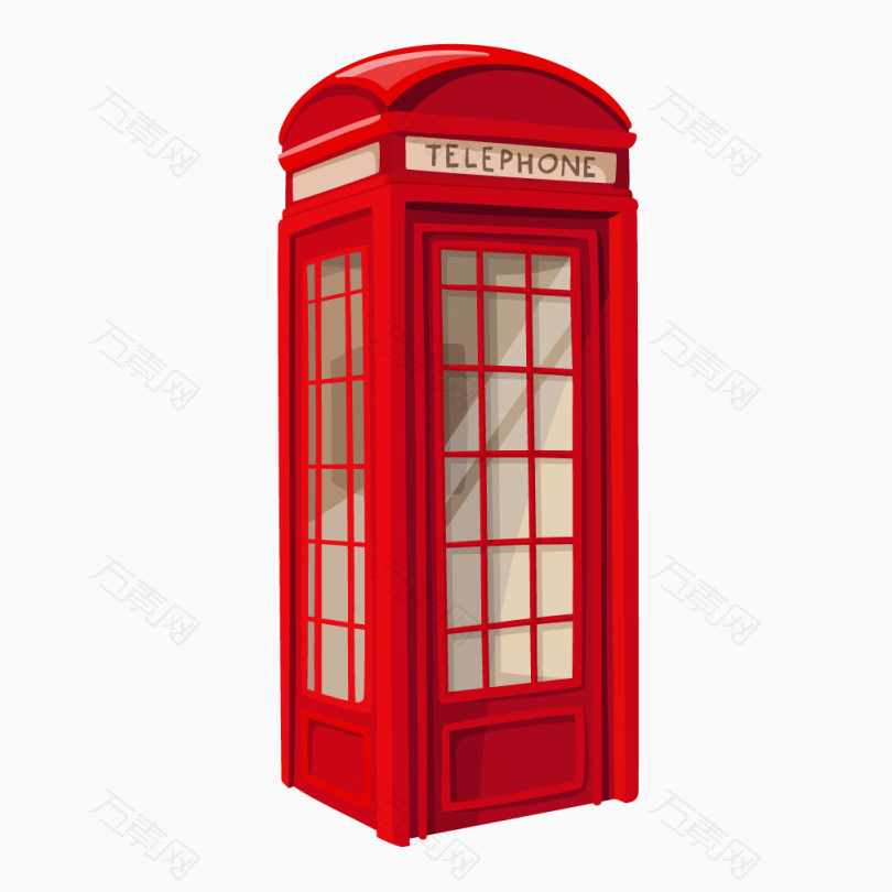 红色欧美古典电话亭