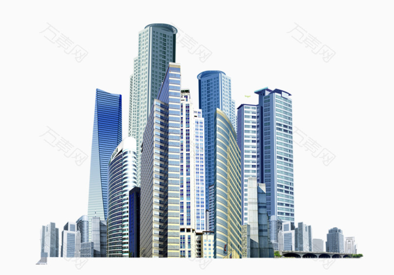 城市高楼大厦建筑群实景