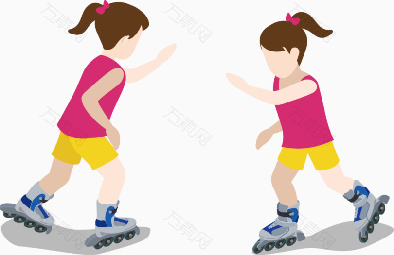 滑冰的小女孩