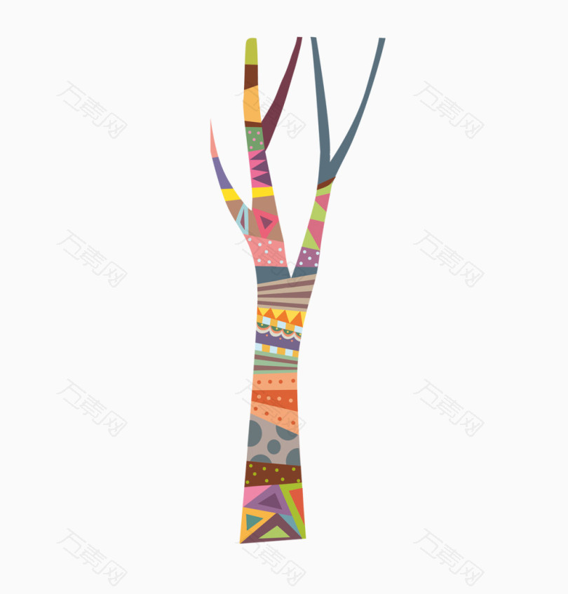 彩色树装饰元素