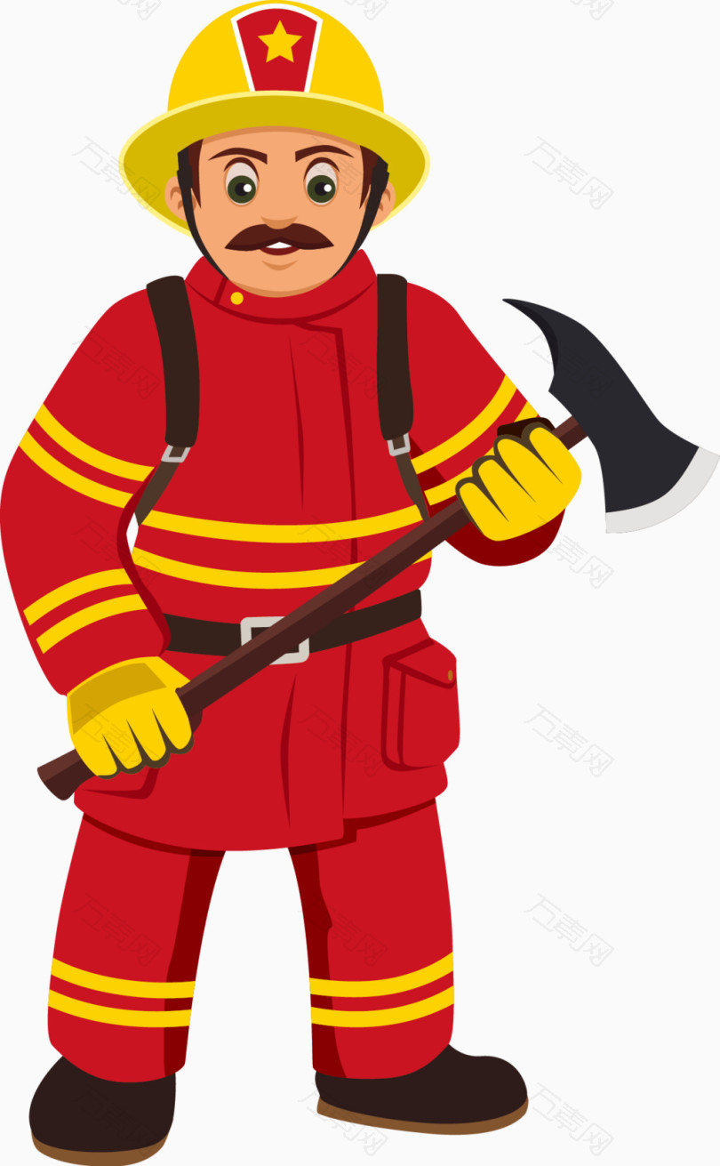 卡通消防员矢量设计元素