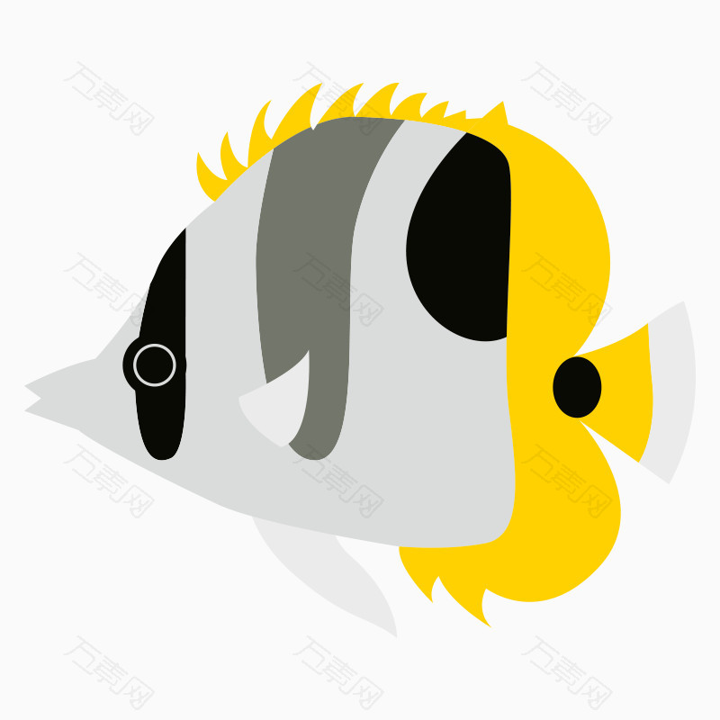 卡通海洋动物鱼类