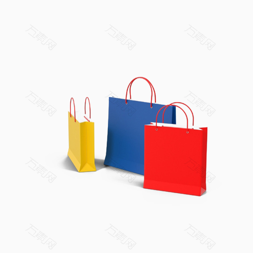 红黄蓝颜色购物袋