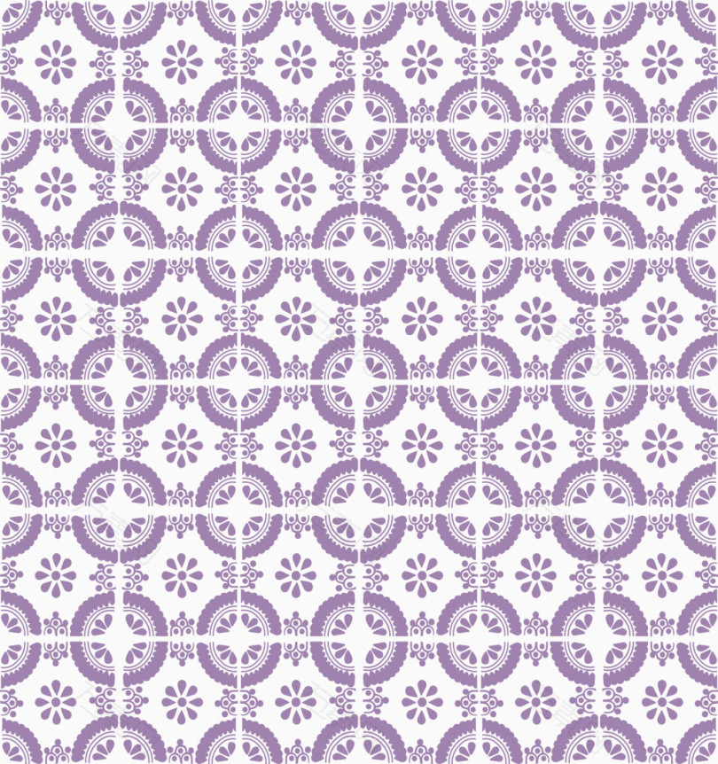 淡紫色复古花纹