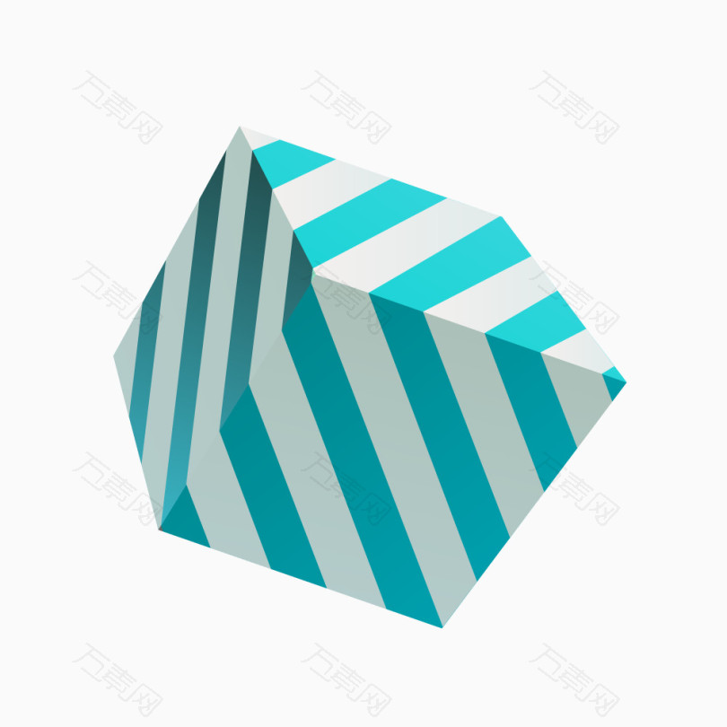蓝色菱形立体正方体