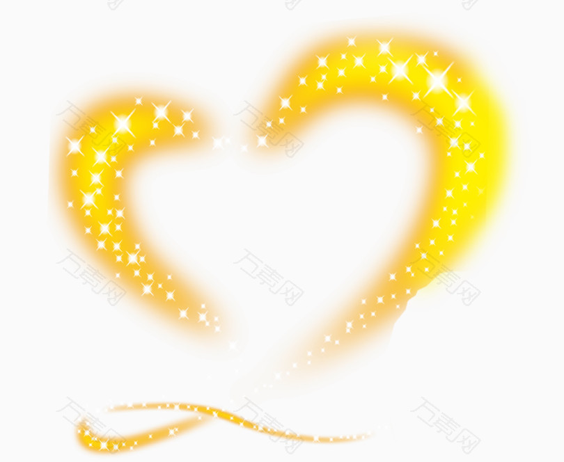闪闪发光的黄色爱心