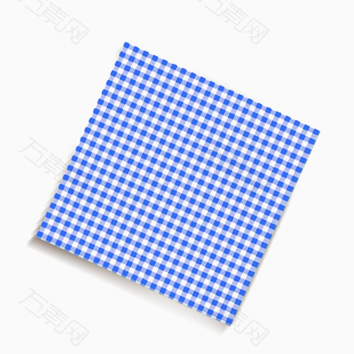 蓝色格子餐桌布