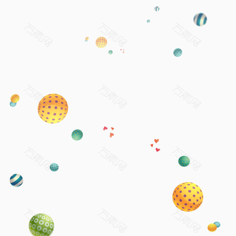 彩色圆球漂浮