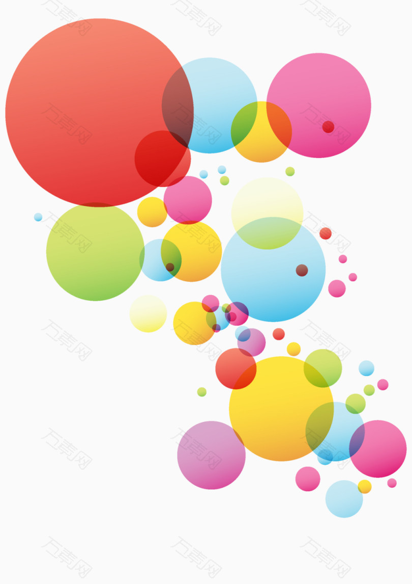 彩色圆圈泡泡矢量素材