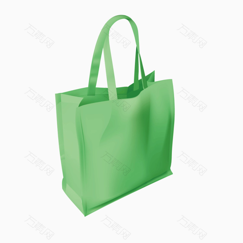 矢量绿色购物袋手提袋