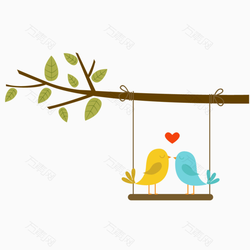 树枝上的爱情小鸟