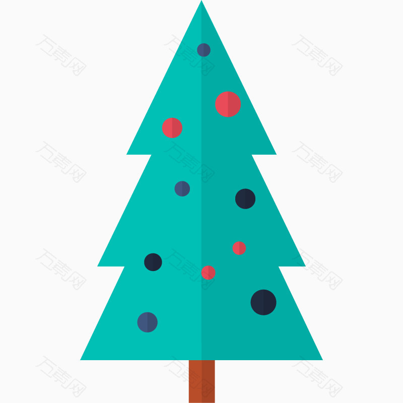 扁平圣诞树杉树