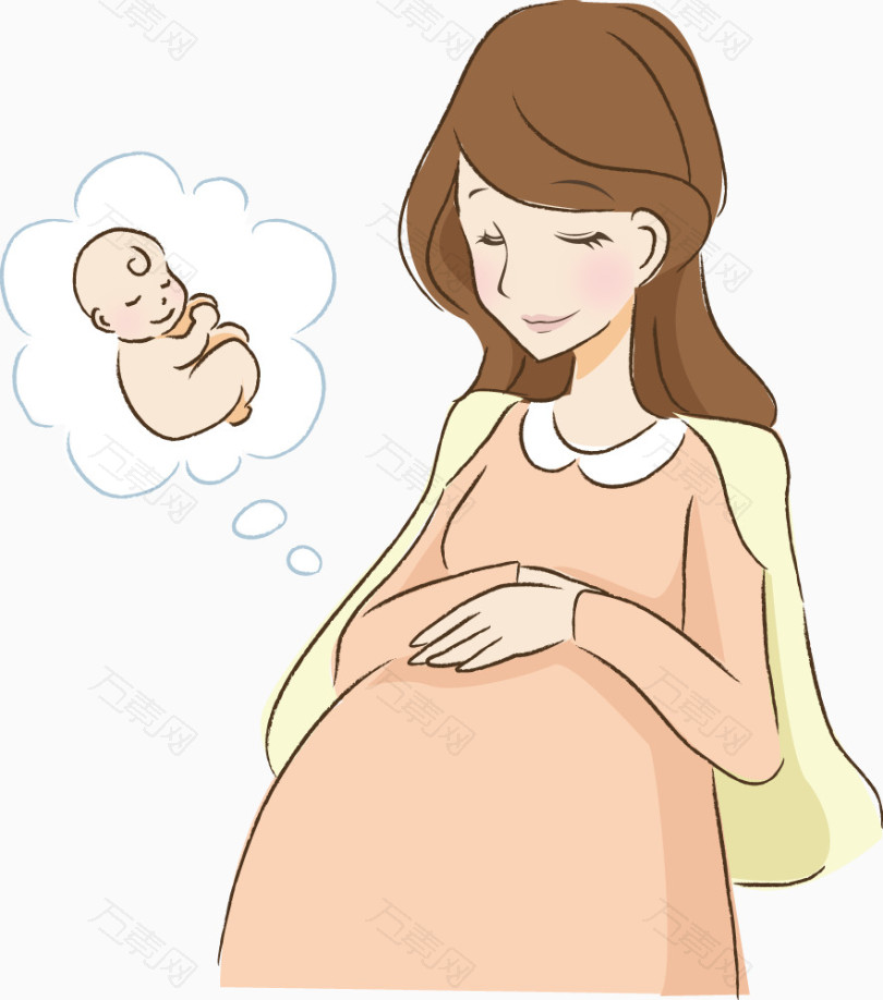 卡通孕妇婴儿