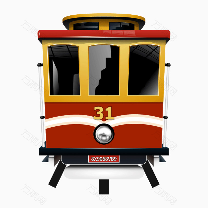 红色卡通火车模型